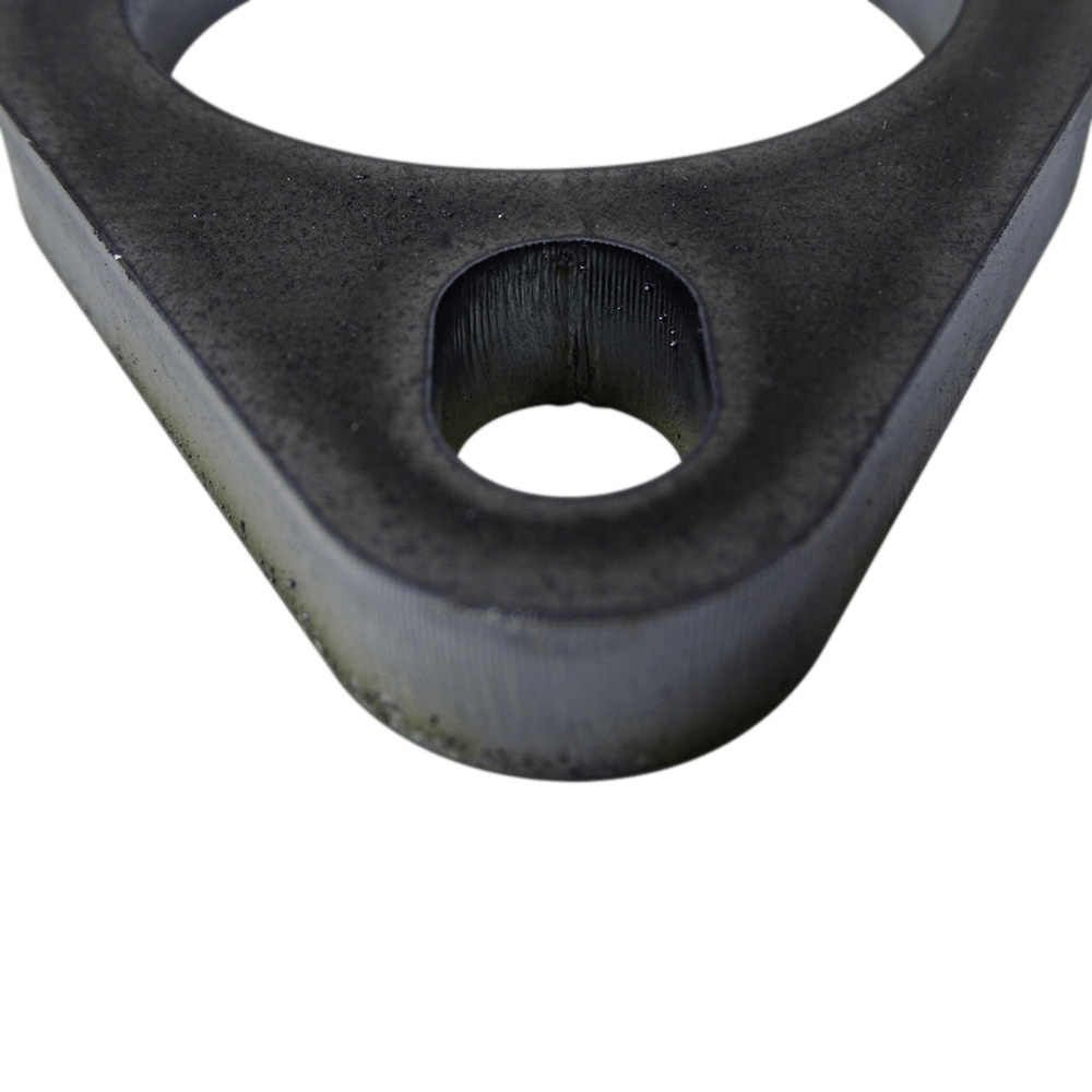 2" Bore Mild Steel Exhaust Flange with 2 x Elongated Holes, 10mm Thick